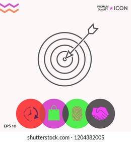 Target, goal line icon