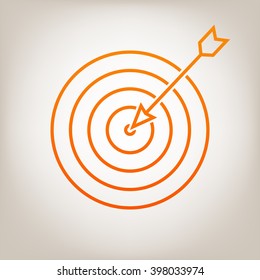 Target, goal line icon.