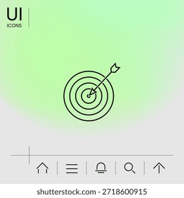 Objetivo, icono de línea de meta, Elementos para su diseño