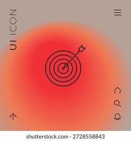 Objetivo, icono de línea de meta, Elementos para su diseño