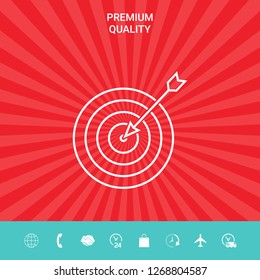 Target, goal line icon. Graphic elements for your design