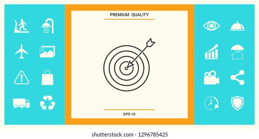 Target, goal line icon. Graphic elements for your design