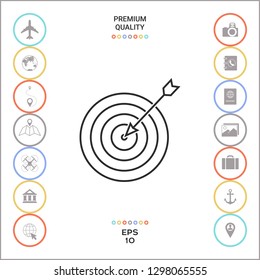 Target, goal line icon. Graphic elements for your design
