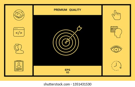 Target, goal line icon. Graphic elements for your design