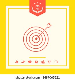 Target, goal line icon. Graphic elements for your design