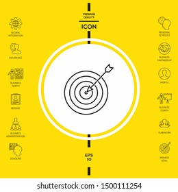 Target, goal line icon. Graphic elements for your design