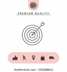 Target, goal line icon. Graphic elements for your design