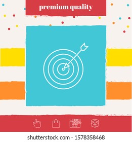 Target, goal line icon. Graphic elements for your design
