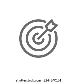 Target and Goal Line Icon Vector Illustration