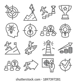 Target and Goal Line Icons on white background
