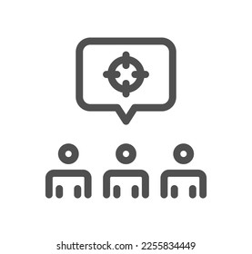 Target and goal related icon outline and linear vector.