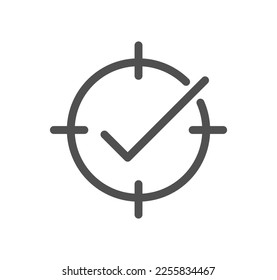 Target and goal related icon outline and linear vector.