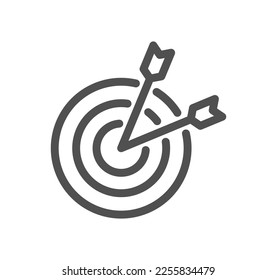 Target and goal related icon outline and linear vector.
