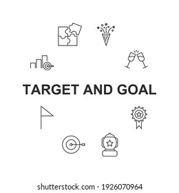 Target and Goal set icon, isolated Target and Goal set sign icon, vector illustration