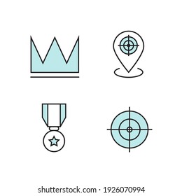 Target and Goal set icon, isolated Target and Goal set sign icon, vector illustration