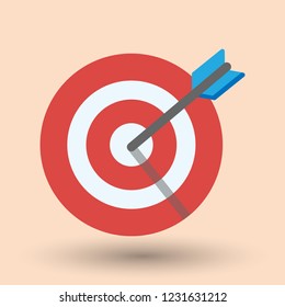 Target and goal setting vector illustration in flat design