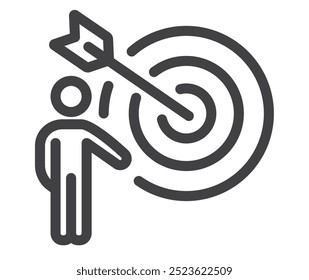 Ziel einfache einzelne Linie Icon Set