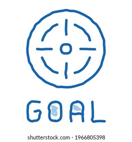 target goal sketch icon vector. Hand drawn blue doodle line art target goal sign. isolated symbol illustration