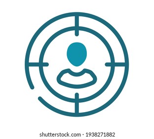 target goal user single single isolated icon with solid line and dash style