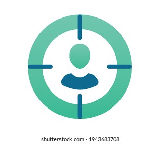 target goal user single isolated icon with gradient style