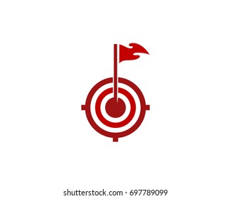 Target Golf Icon Logo Design Element