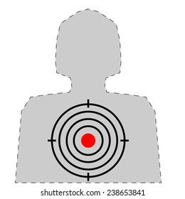 Target in gray for Shooting body Practice