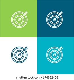 Target green and blue material color minimal icon or logo design
