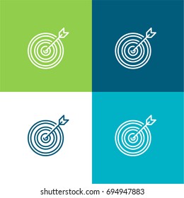 Target green and blue material color minimal icon or logo design