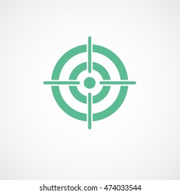 Target Green Flat Icon On White Background