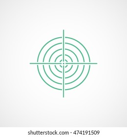 Target Green Line Icon On White Background