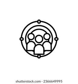 Icono de esquema de grupo de destino. Ilustración vectorial. Icono aislado es adecuado para web, infografías, interfaces y aplicaciones.