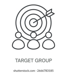 Ilustración de símbolo de contorno de diseño de estilo simple de grupo de destino