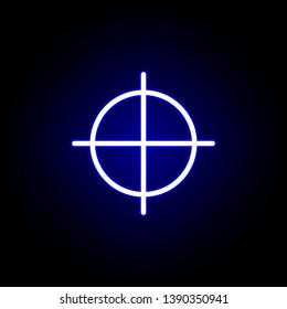 target, guide icon in neon style. Can be used for web, logo, mobile app, UI, UX