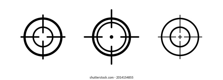 target gun aim. sniper shoot crosshair scope  vector isolated on white background.