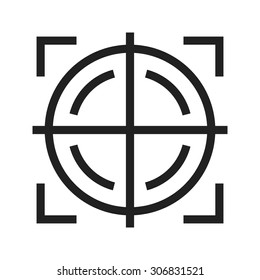 Target, gun, circle icon vector image. Can also be used for military. Suitable for use on web apps, mobile apps and print media.