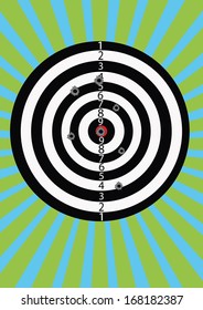 Target with gun shots