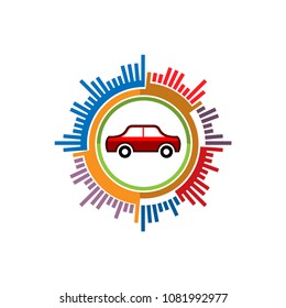 Target has a car Vector illustration isolated on white background