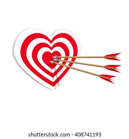 Target heart icon art web. Amorousness concept. Vector illustration