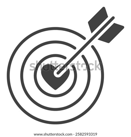 Target with Heart vector icon Love and feelings concept symbol