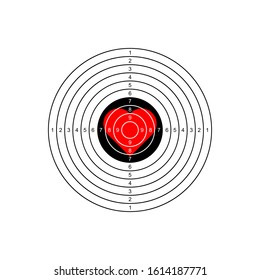 Target with hearts and numbers.