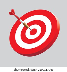 Target hit in the center by arrow vector design, Business target icon.