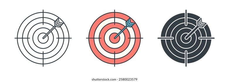 Target Hit icon symbol vector illustration isolated on white background