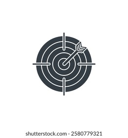 Target Hit icon symbol vector illustration isolated on white background