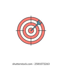 Target Hit icon symbol vector illustration isolated on white background
