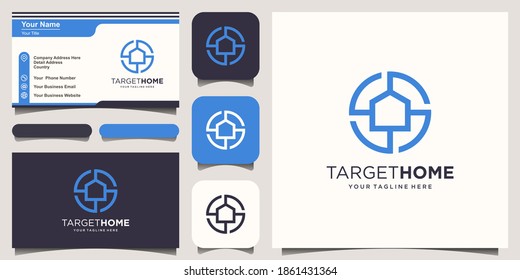 target home Logo designs Template. house combined with target sign.
