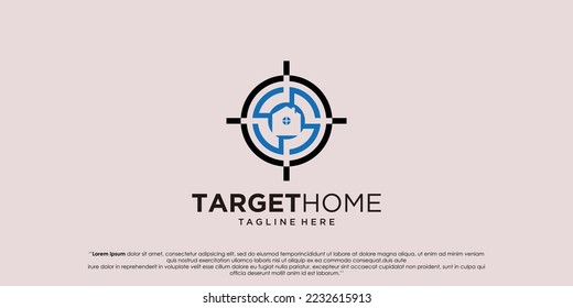 plantilla de diseños de logotipos para el hogar de destino. cámara vectorial combinada con el signo de destino.