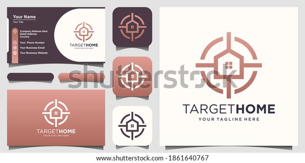 target home Logo designs Template. house combined\
with target sign.