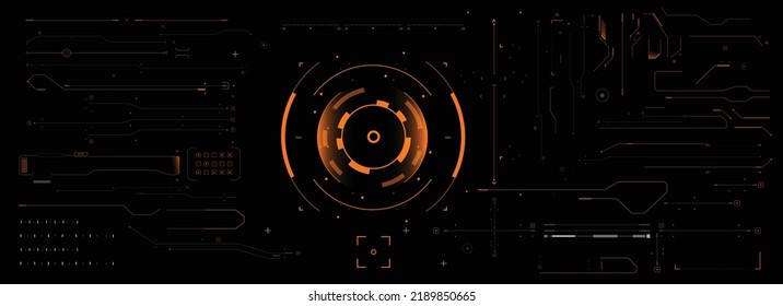 Target HUD for the game screen, Futuristic design elements. HUD focus elements. Sci-fi design. FUI collection, Military collimator sight, Vector HUD set