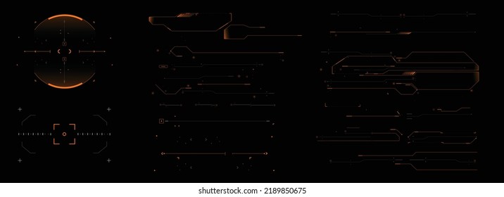 Target HUD for the game screen, Futuristic design elements. HUD focus elements. Sci-fi design. FUI collection, Military collimator sight, Vector HUD set