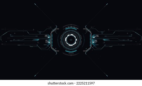 Target HUD for the game screen, Futuristic design elements. HUD focus elements. Sci-fi design. FUI collection, Military collimator sight, Vector HUD set